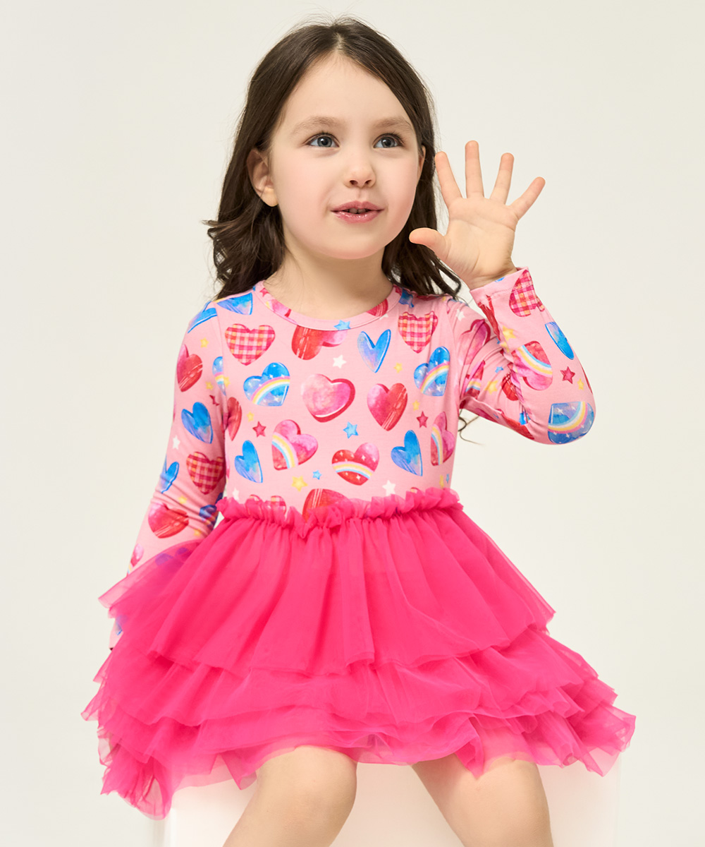 Toddler Girl Bamboo Long Sleeve Tulle Dress