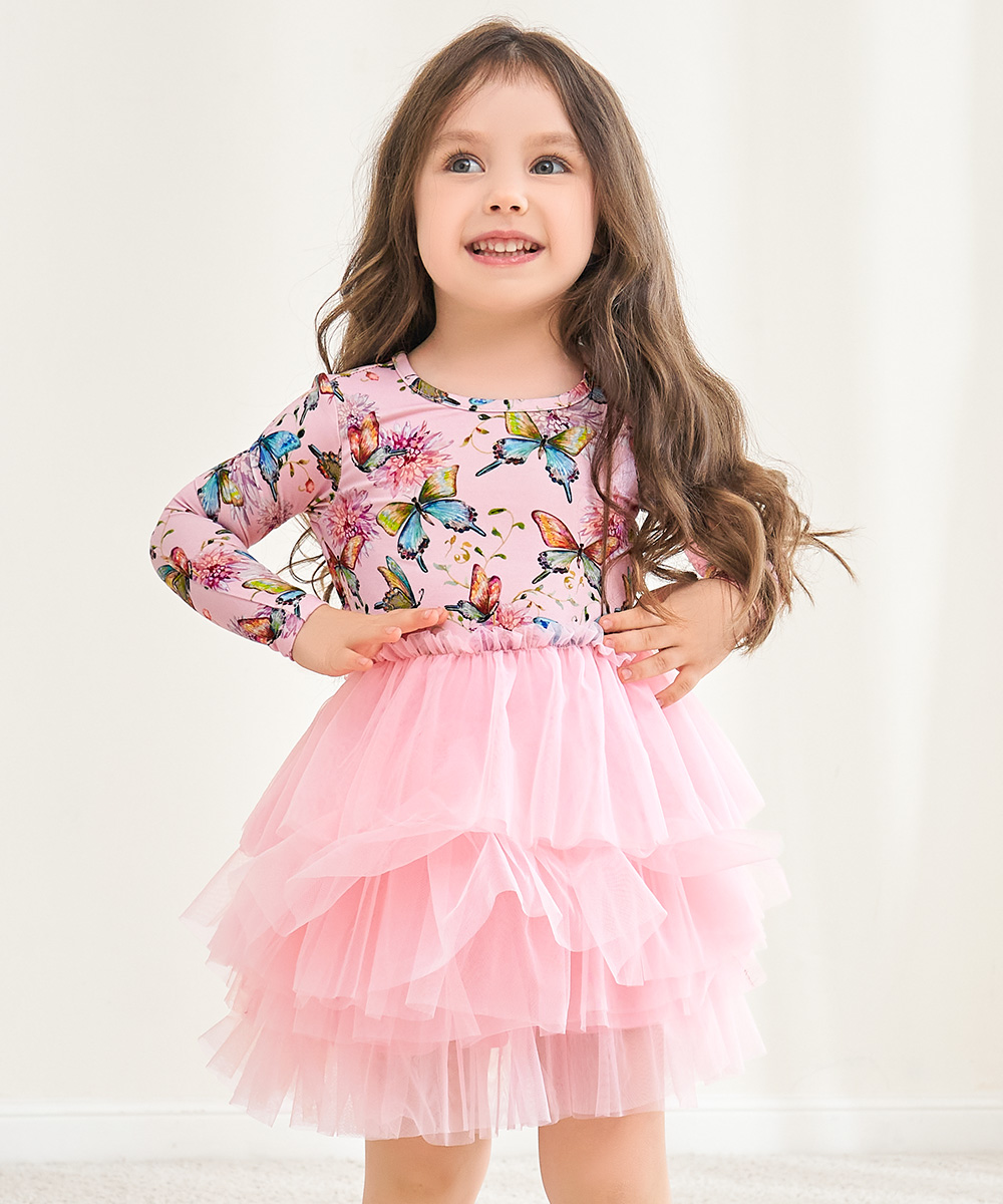 Toddler Girl Bamboo Long Sleeve Tulle Dress