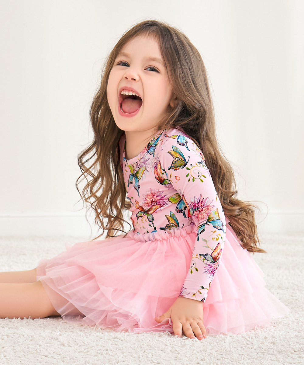 Toddler Girl Bamboo Long Sleeve Tulle Dress