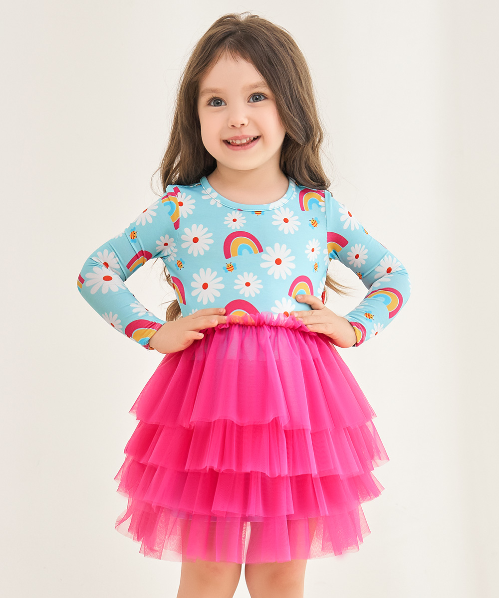 Toddler Girl Bamboo Long Sleeve Tulle Dress