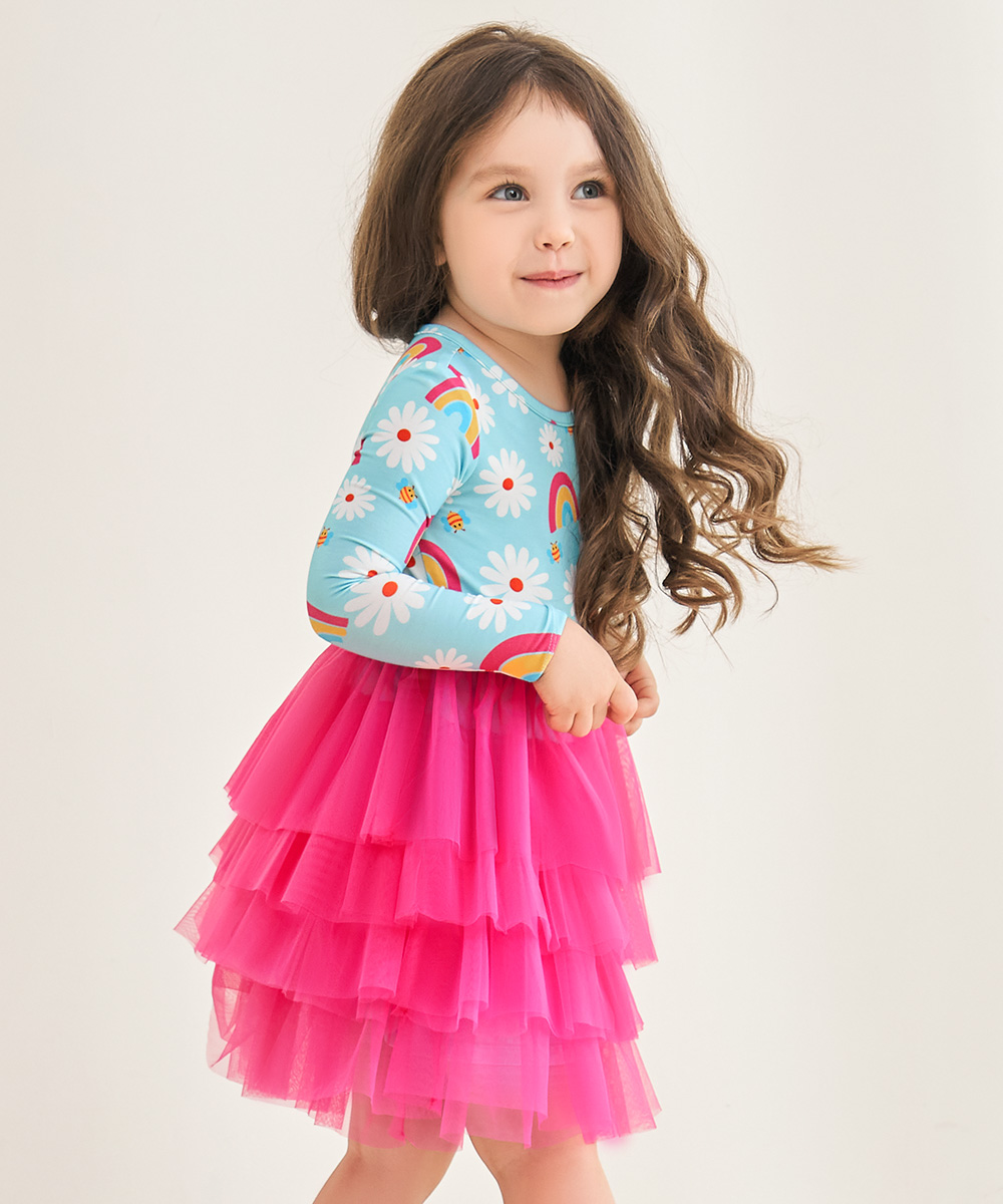 Toddler Girl Bamboo Long Sleeve Tulle Dress