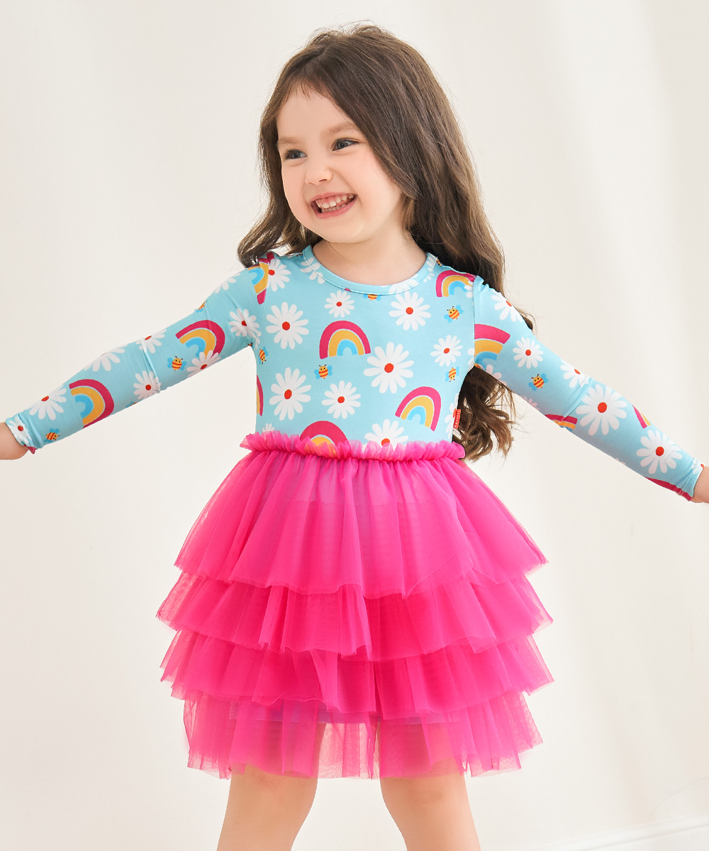 Toddler Girl Bamboo Long Sleeve Tulle Dress