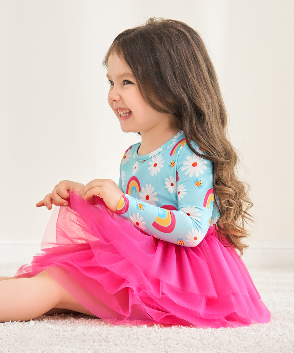 Toddler Girl Bamboo Long Sleeve Tulle Dress
