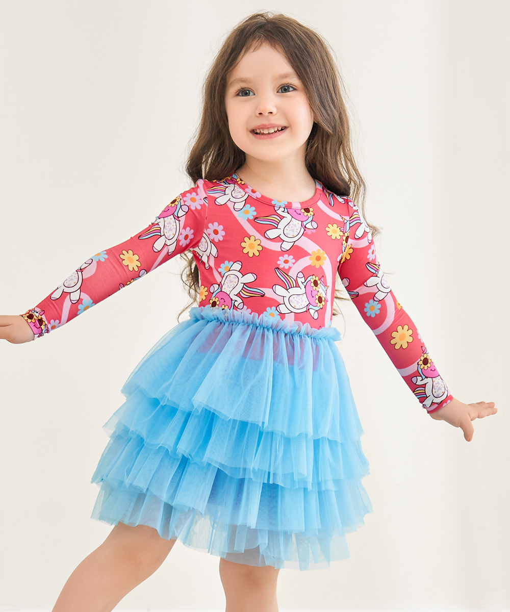 Toddler Girl Bamboo Long Sleeve Tulle Dress
