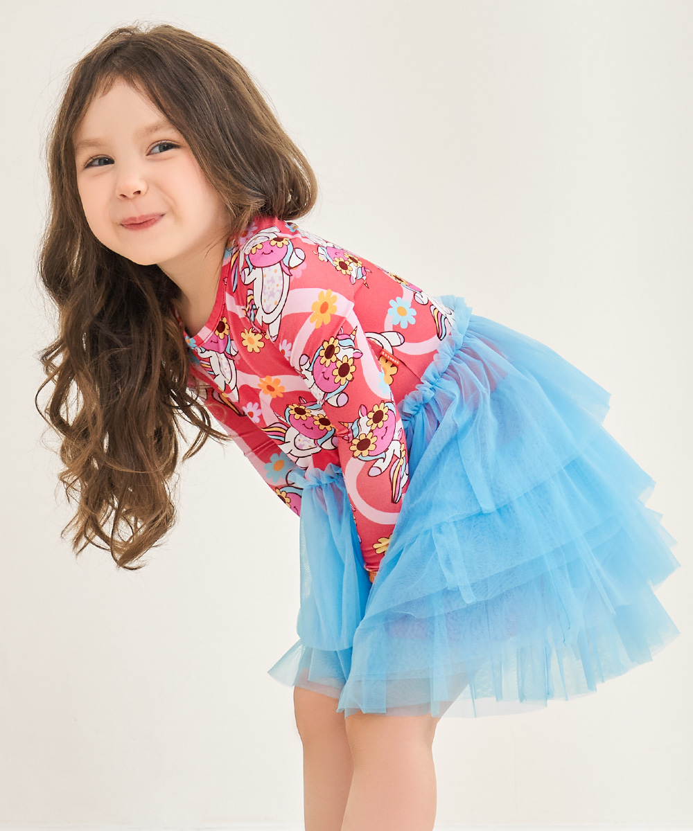 Toddler Girl Bamboo Long Sleeve Tulle Dress