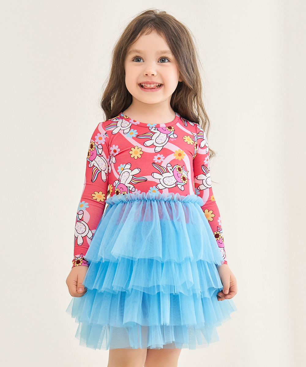 Toddler Girl Bamboo Long Sleeve Tulle Dress