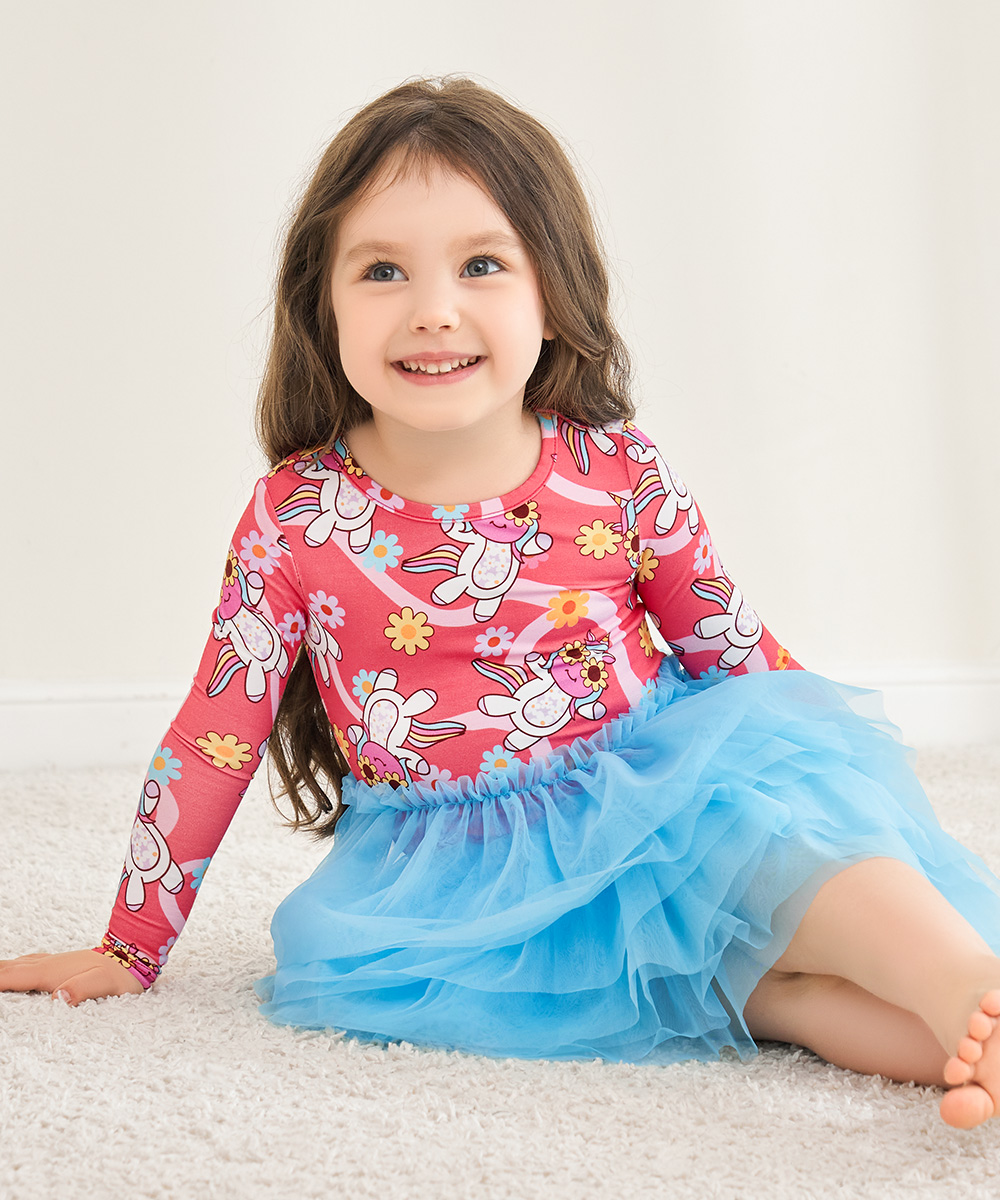 Toddler Girl Bamboo Long Sleeve Tulle Dress