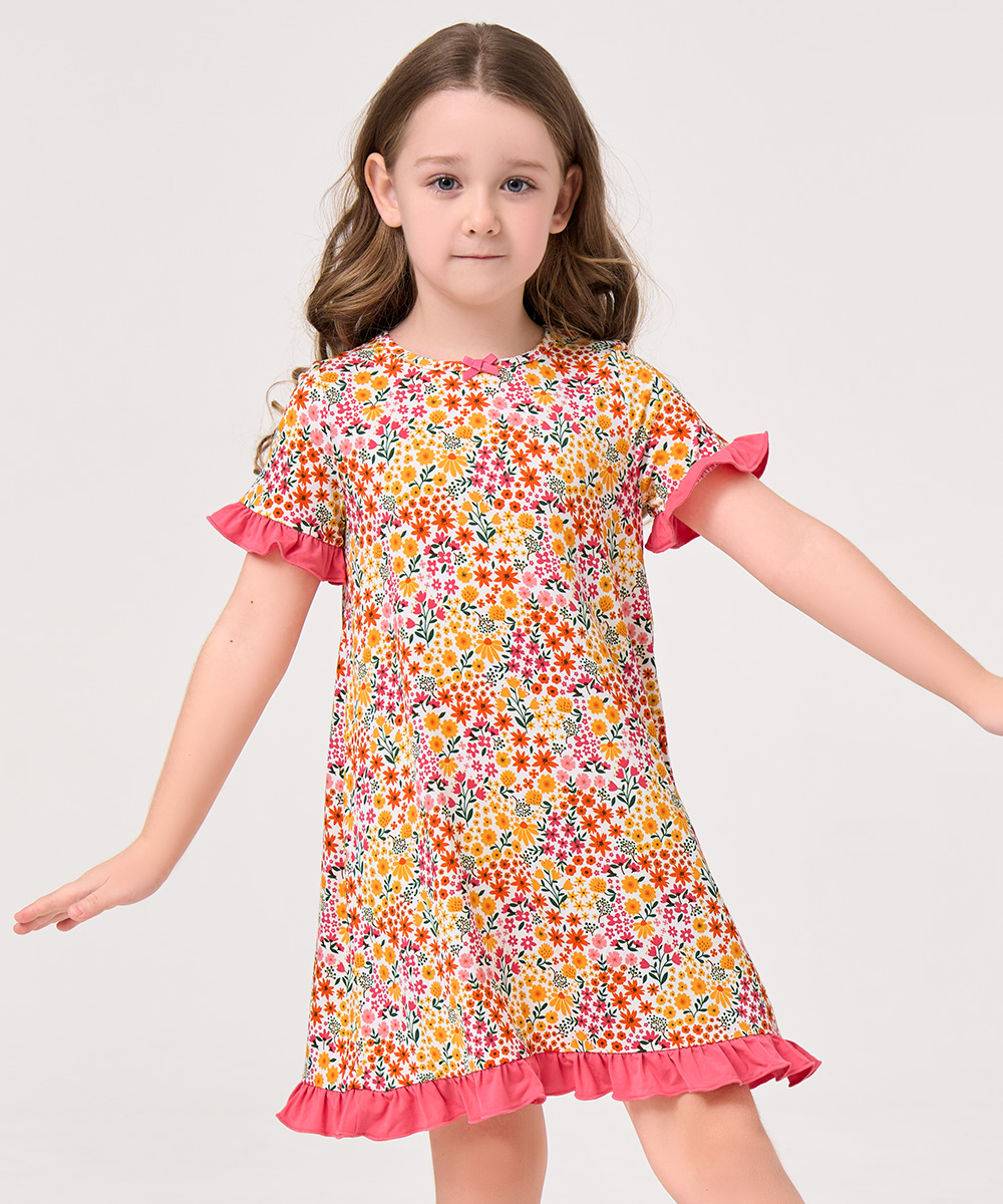 Big Girls Bamboo Ruffle Sleeve Dresses