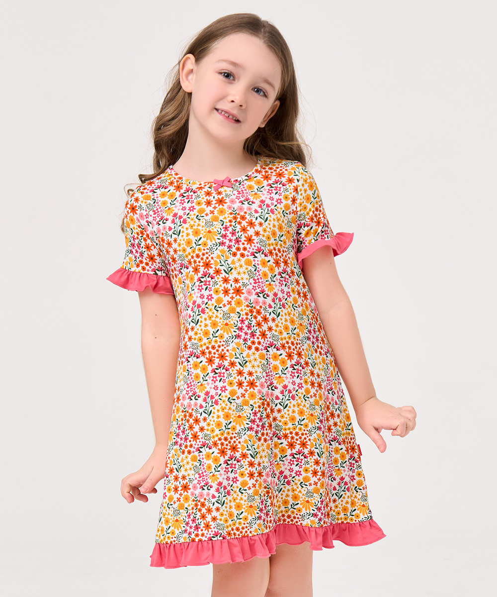 Big Girls Bamboo Ruffle Sleeve Dresses