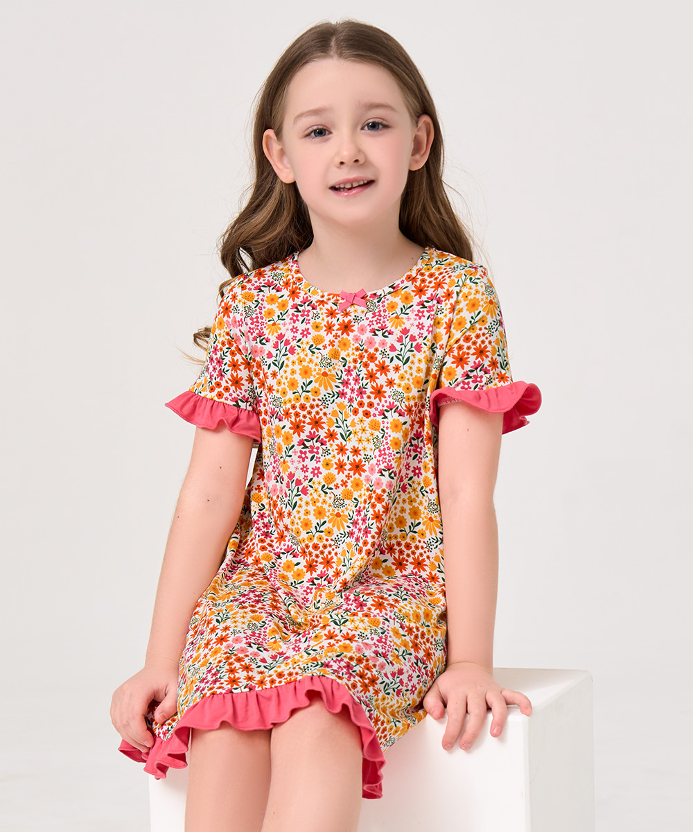 Big Girls Bamboo Ruffle Sleeve Dresses