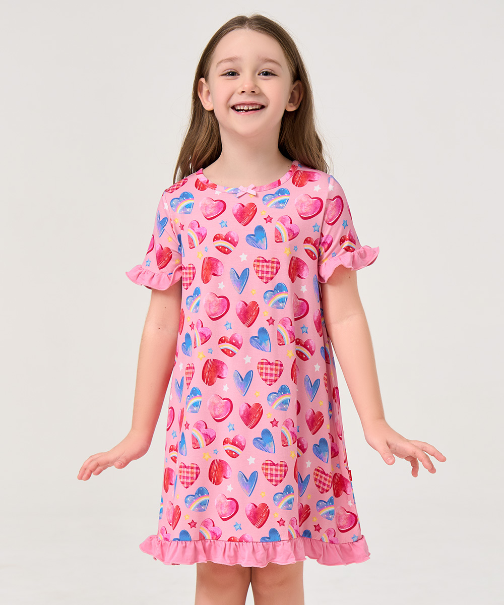 Big Girls Bamboo Ruffle Sleeve Dresses