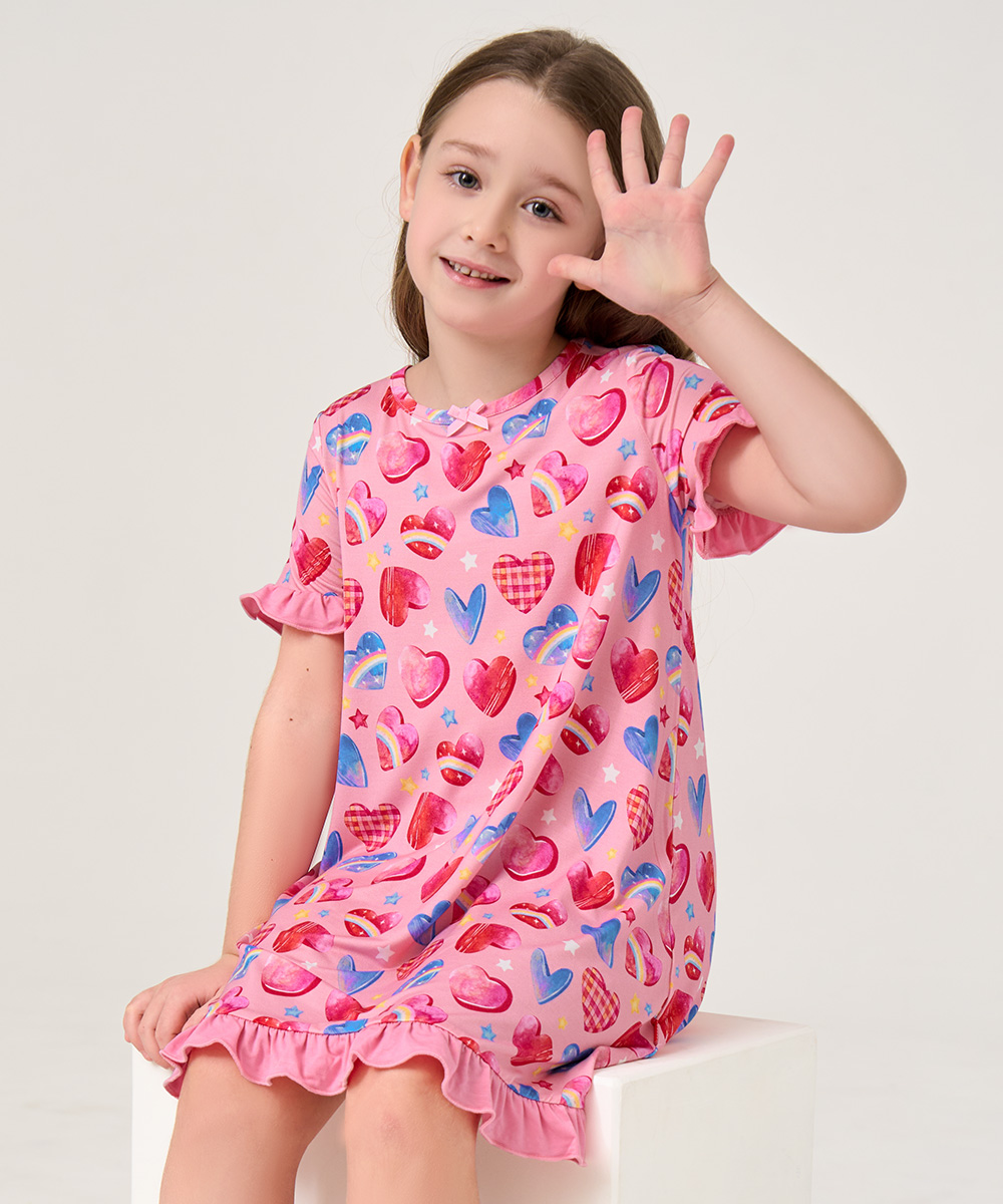 Big Girls Bamboo Ruffle Sleeve Dresses