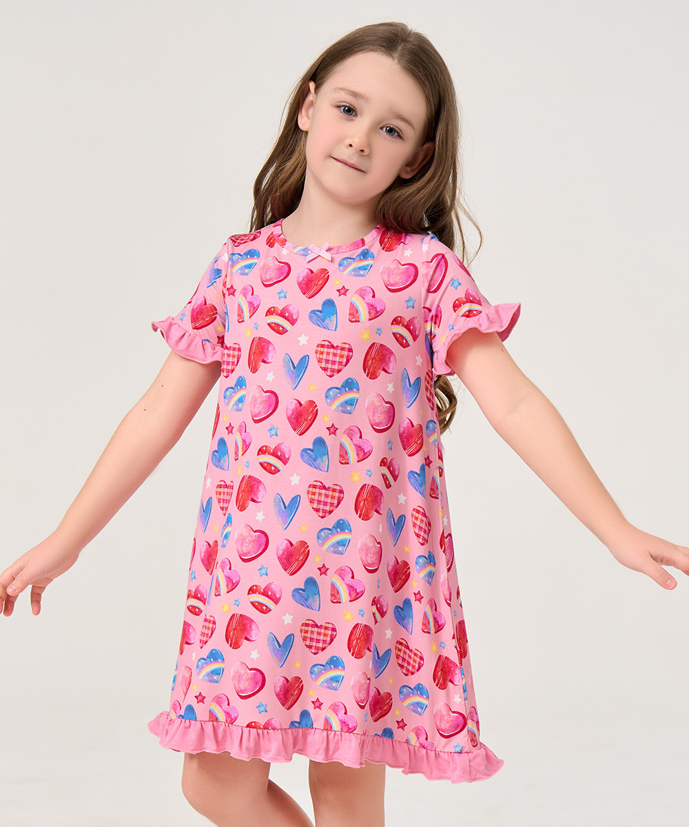 Big Girls Bamboo Ruffle Sleeve Dresses