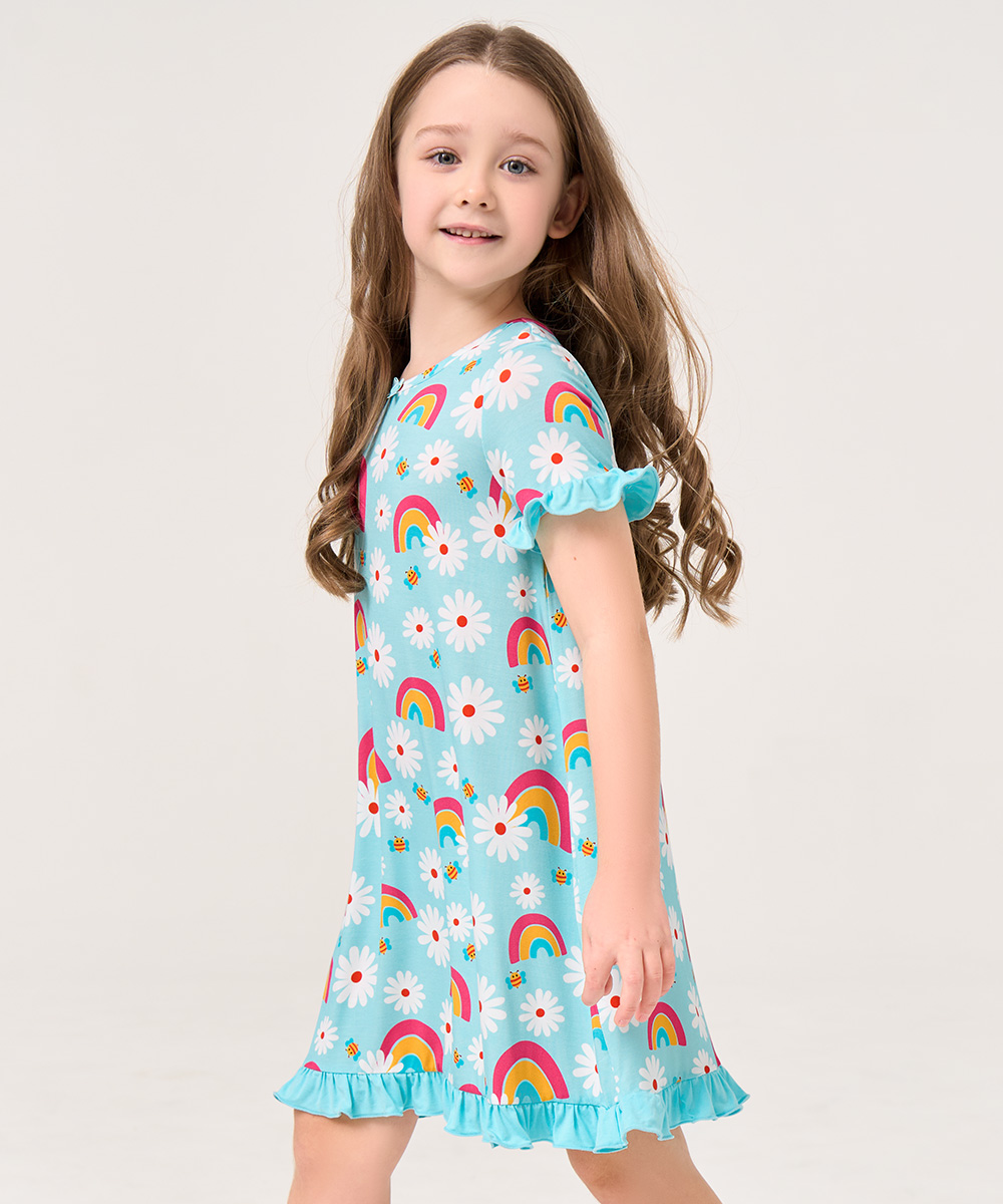 Big Girls Bamboo Ruffle Sleeve Dresses