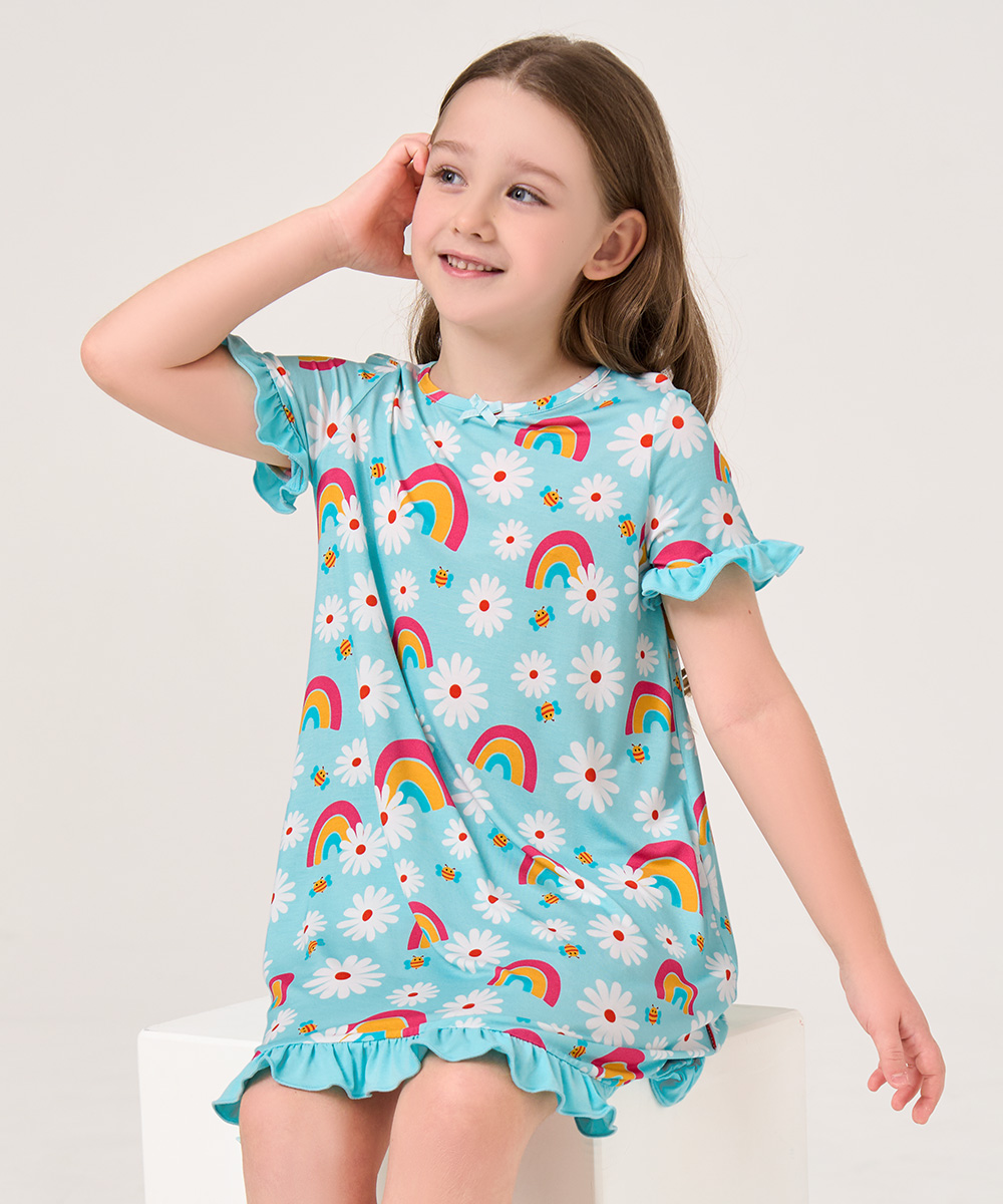 Big Girls Bamboo Ruffle Sleeve Dresses