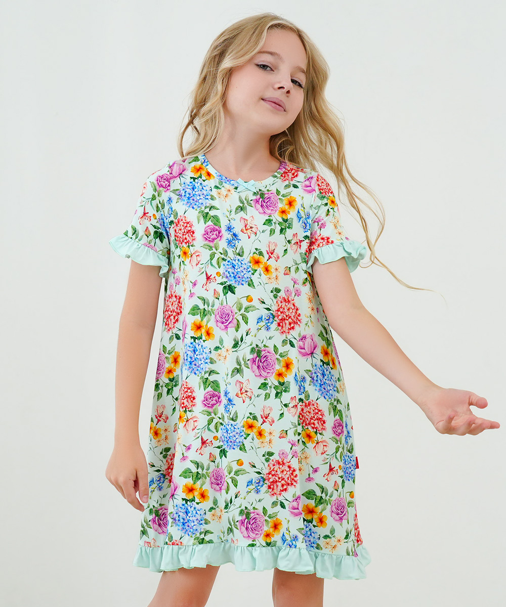 Big Girls Bamboo Ruffle Sleeve Dresses