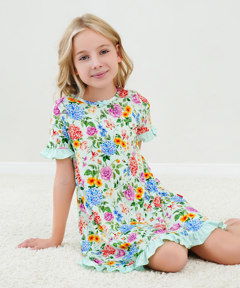 Big Girls Bamboo Ruffle Sleeve Dresses