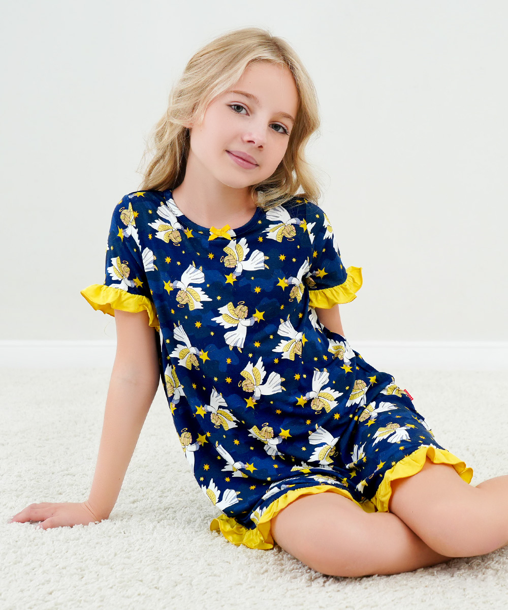 Big Girls Bamboo Ruffle Sleeve Dresses