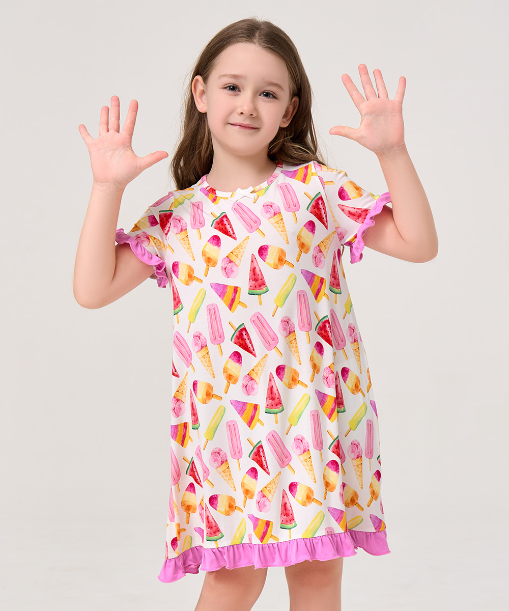 Big Girls Bamboo Ruffle Sleeve Dresses