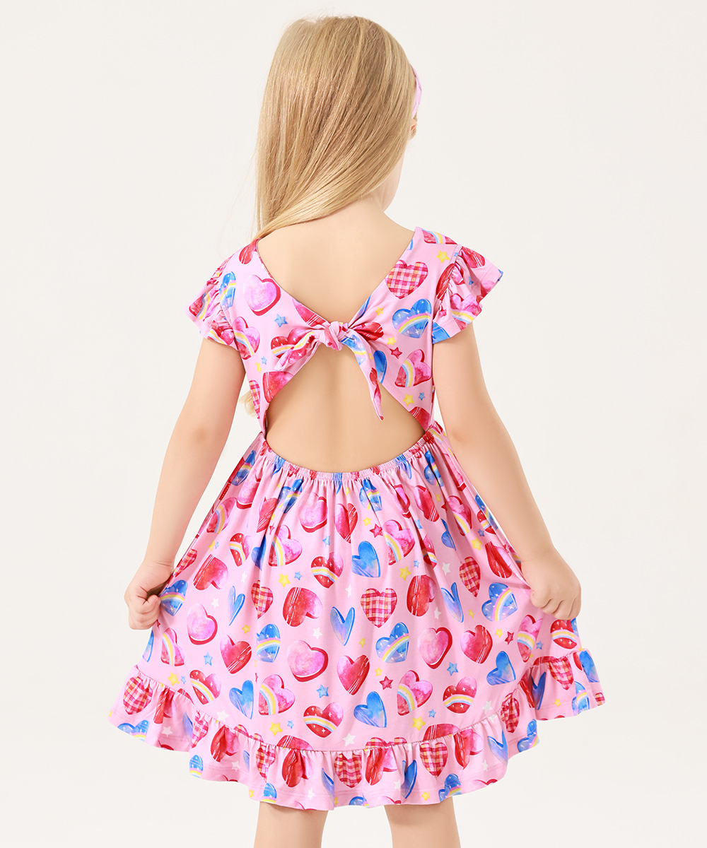 Girls Cutout on Back Sleeveless Dress