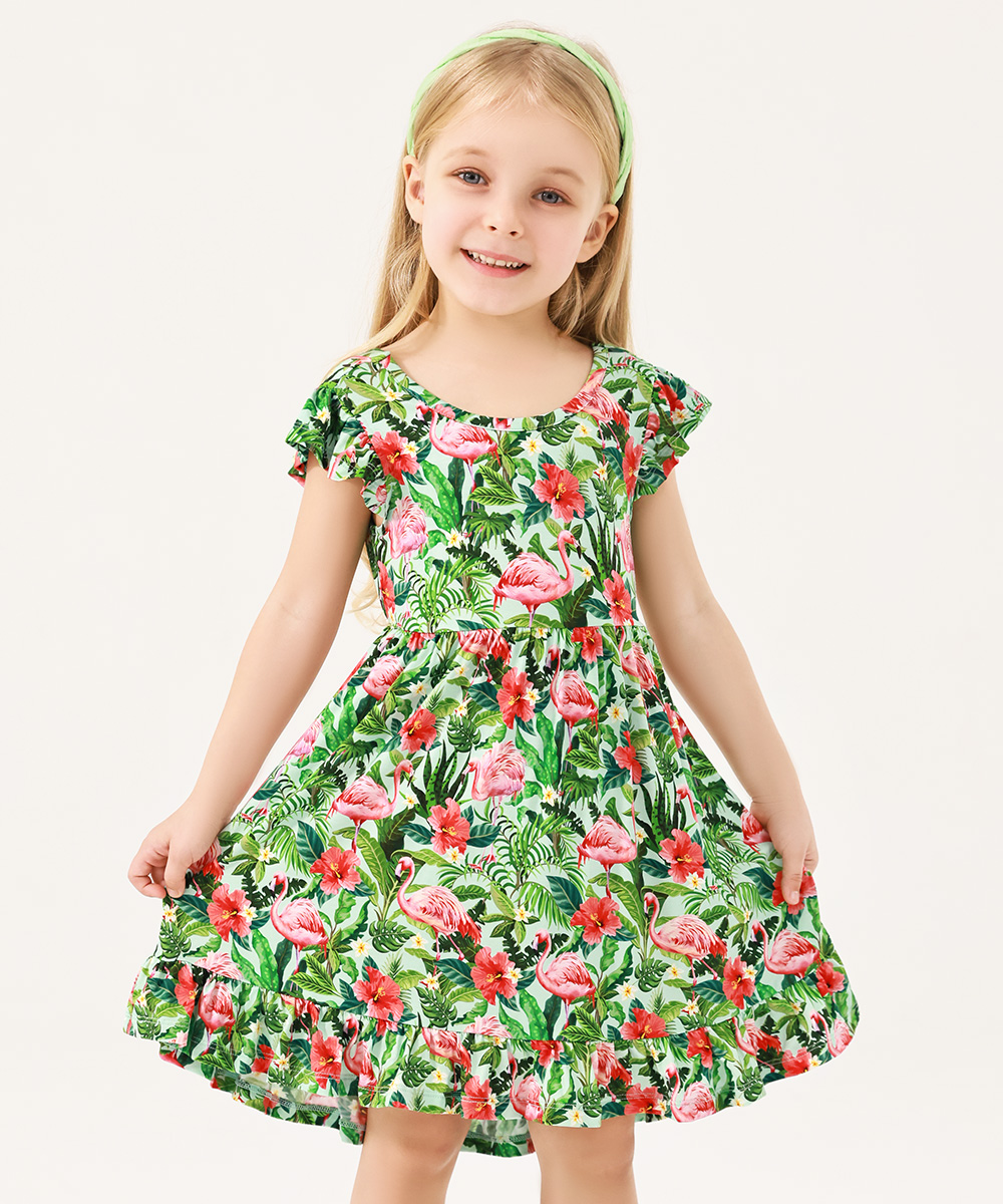 Girls Cutout on Back Sleeveless Dress