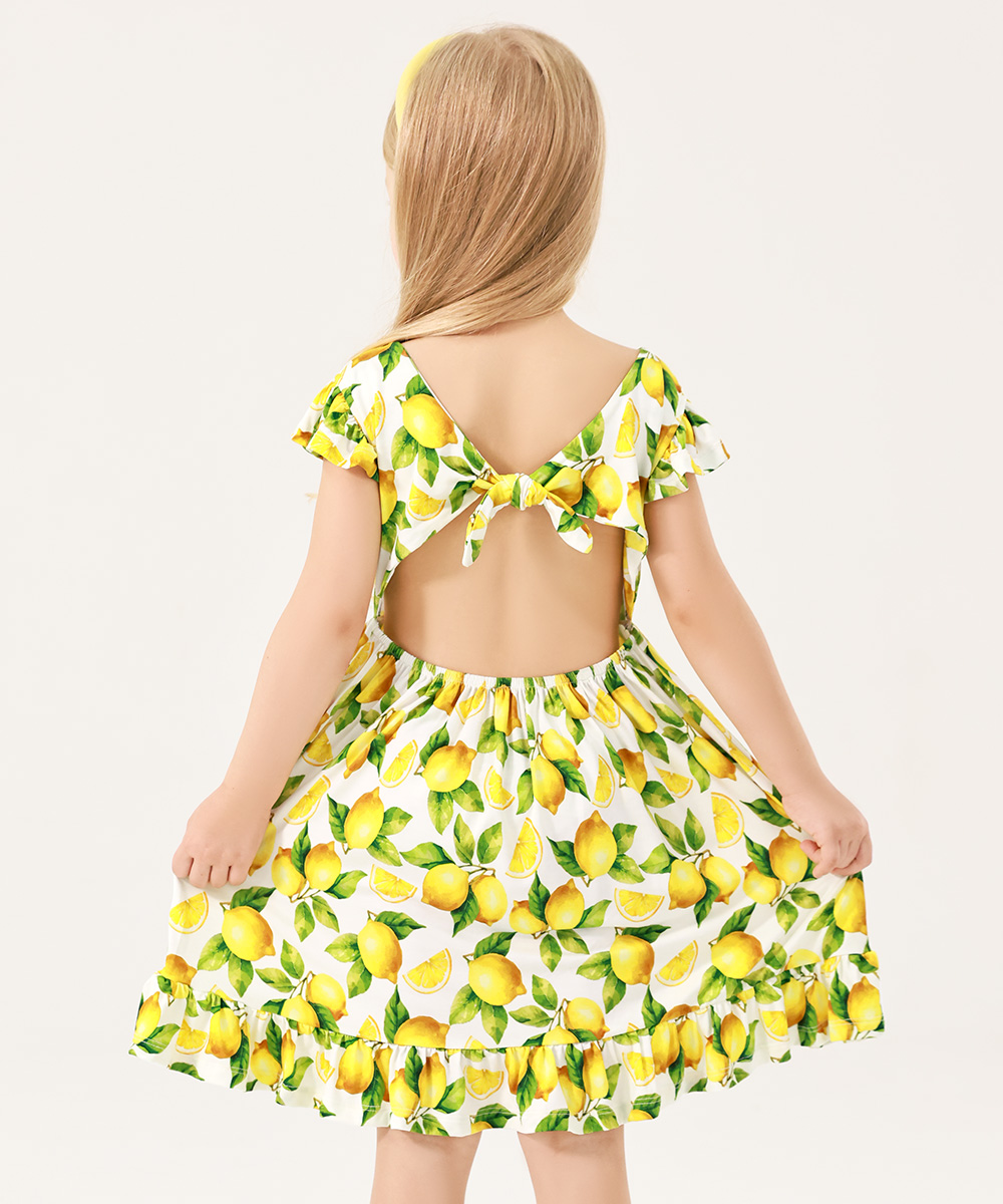 Girls Cutout on Back Sleeveless Dress