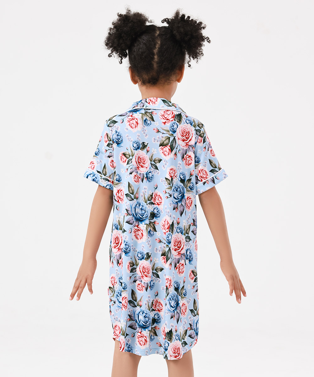 Big Girls Bamboo Short Sleeve Sleepshirt Dresses