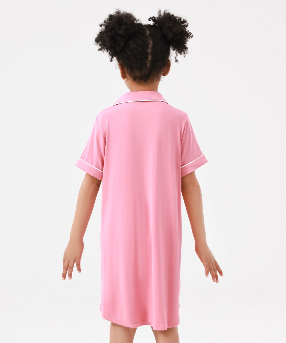 Big Girls Bamboo Short Sleeve Sleepshirt Dresses