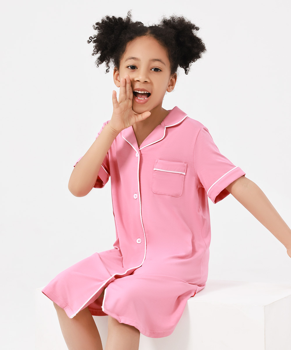Big Girls Bamboo Short Sleeve Sleepshirt Dresses