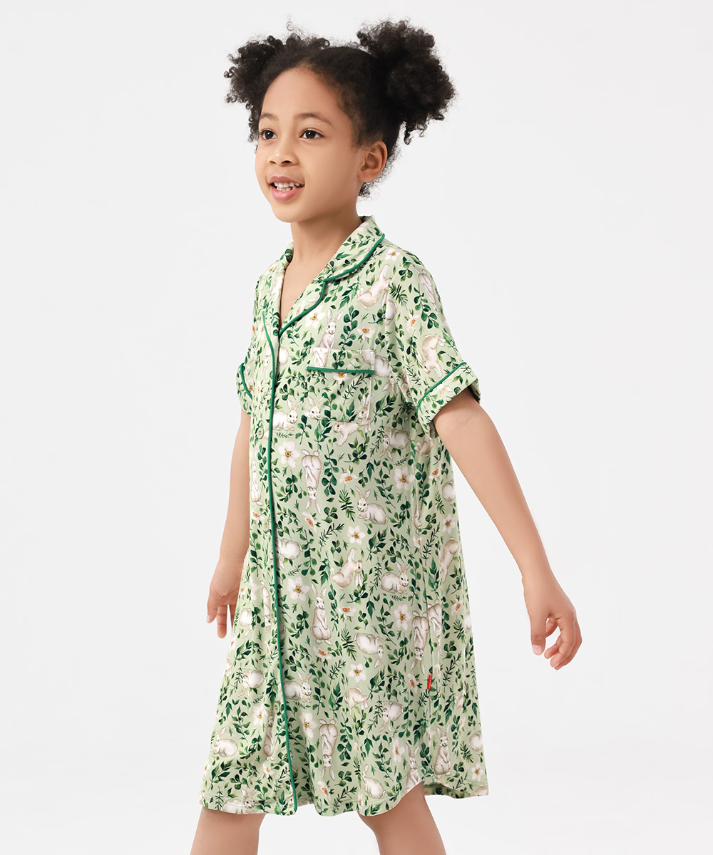 Big Girls Bamboo Short Sleeve Sleepshirt Dresses