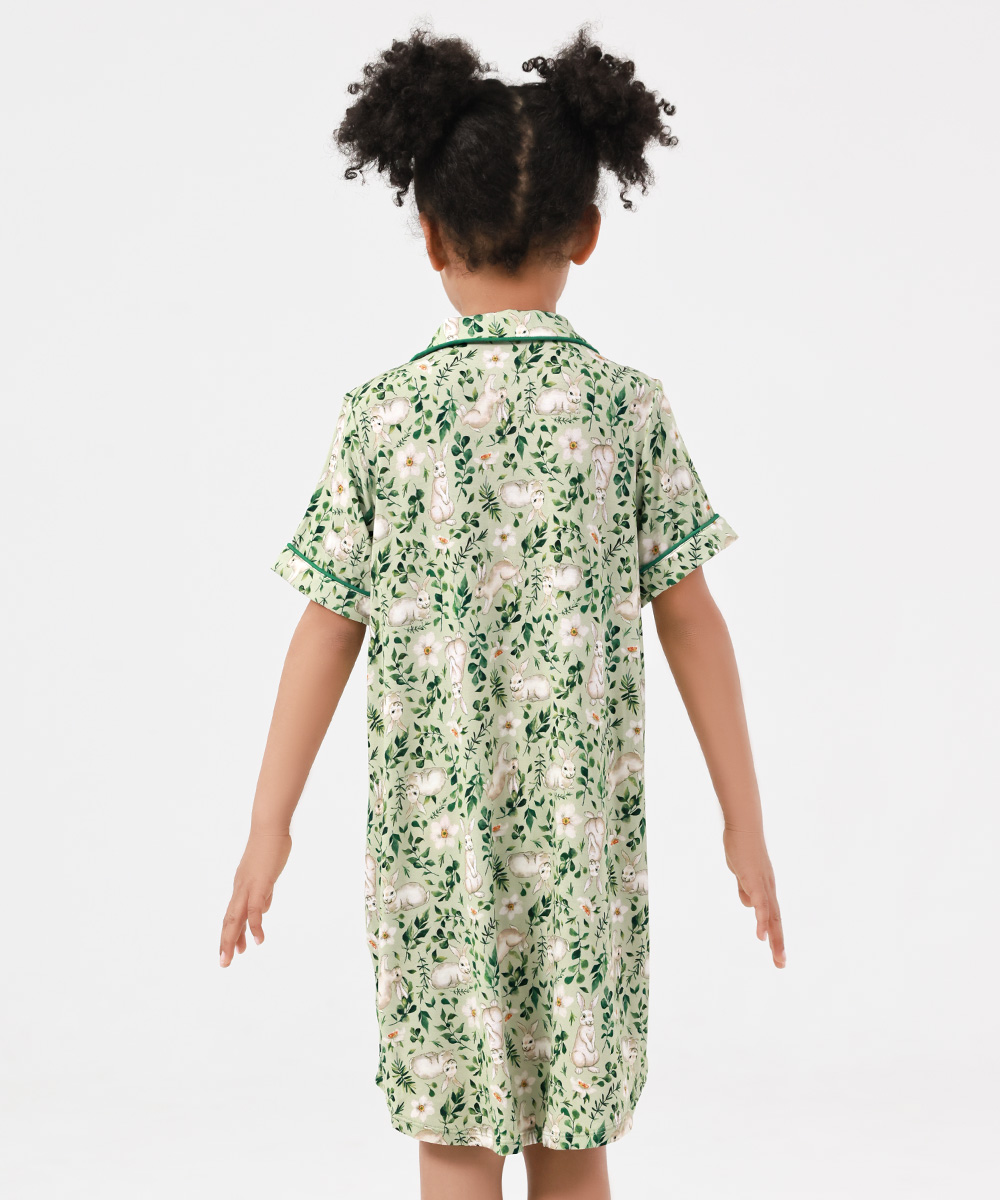 Big Girls Bamboo Short Sleeve Sleepshirt Dresses