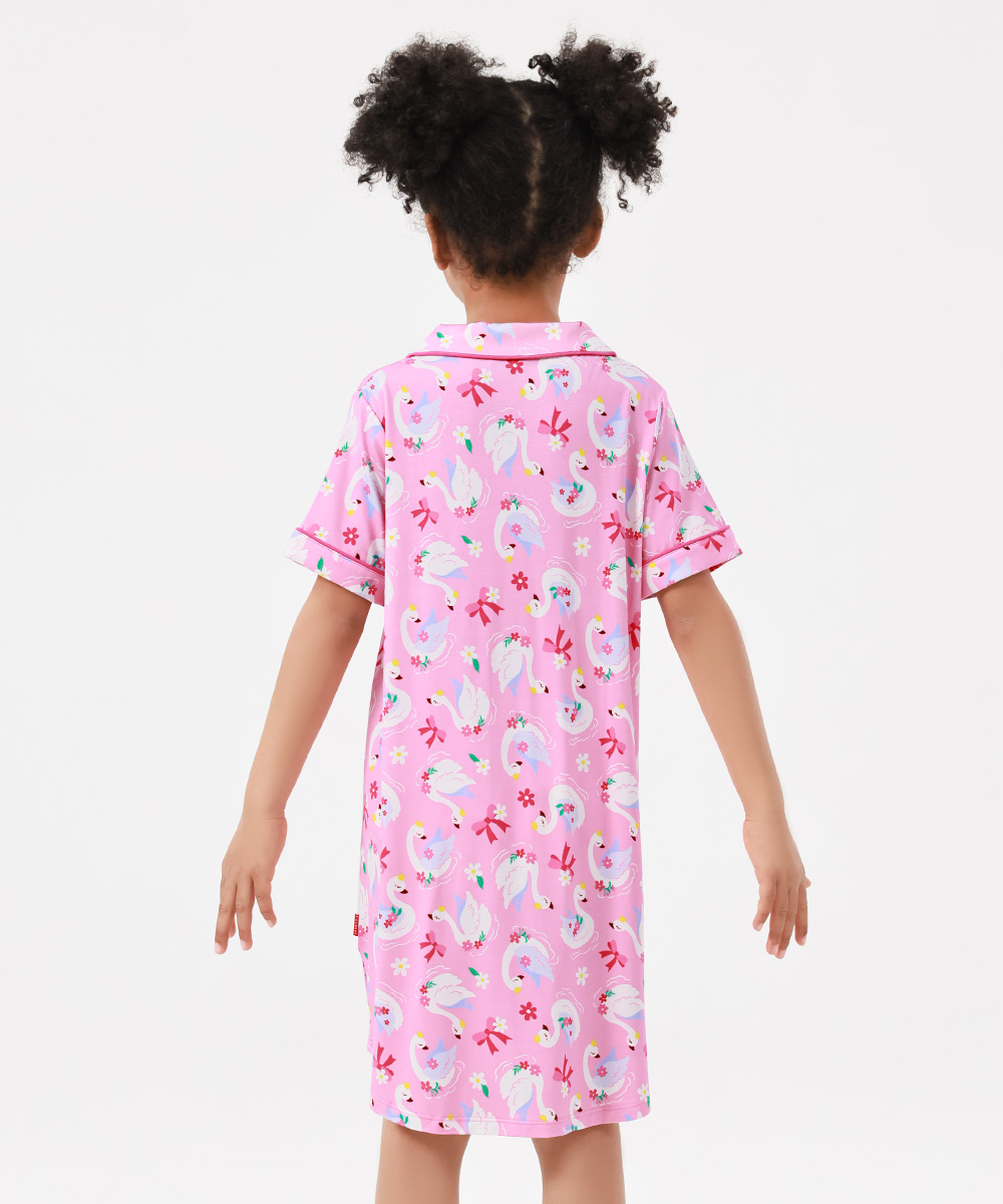 Big Girls Bamboo Short Sleeve Sleepshirt Dresses