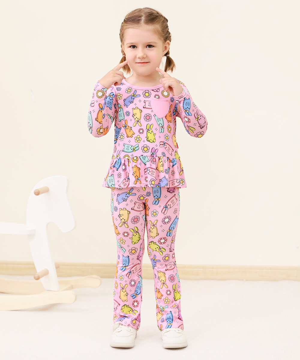 Bamboo Kids Bell- Bottom Print Pants