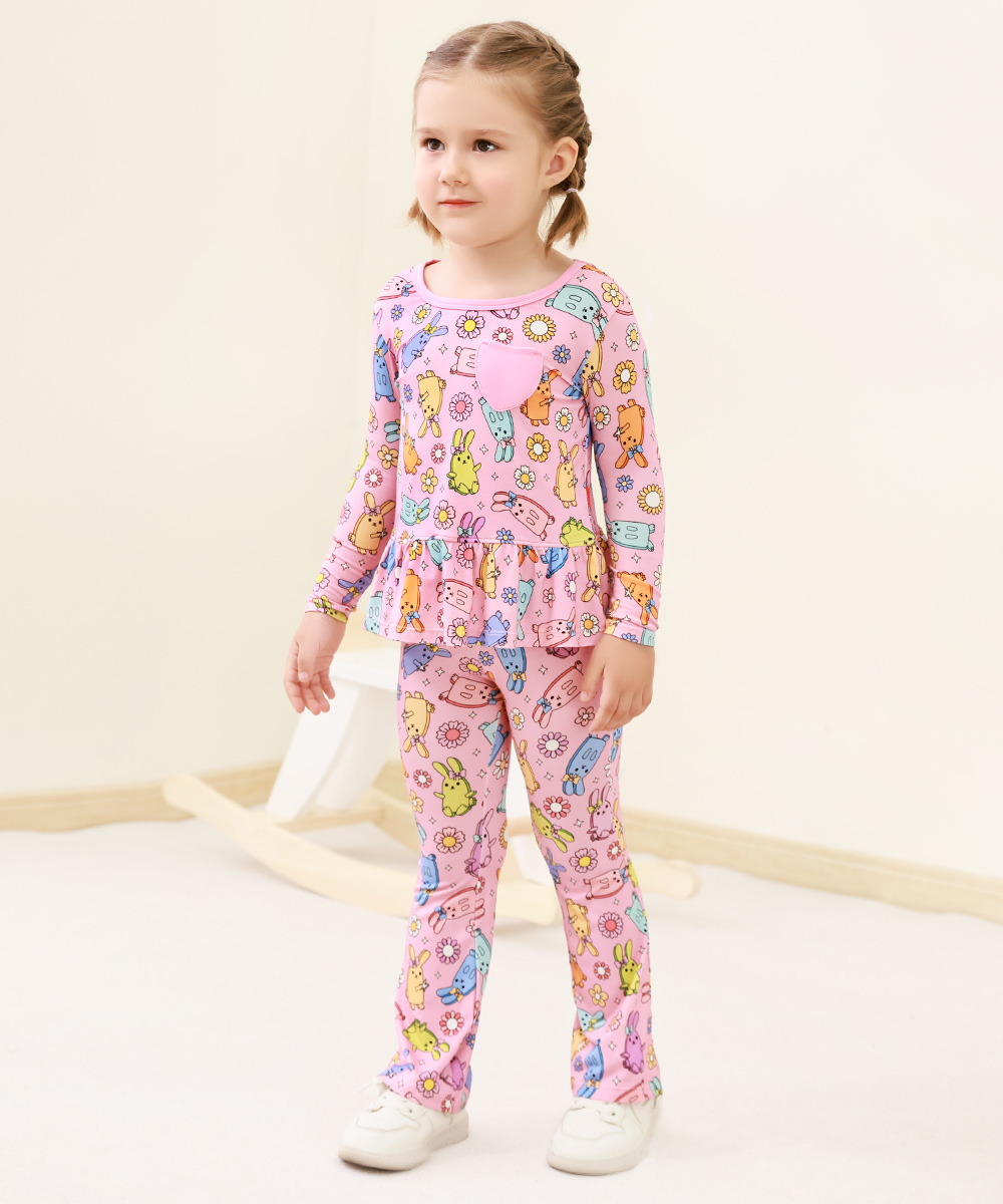 Bamboo Kids Bell- Bottom Print Pants