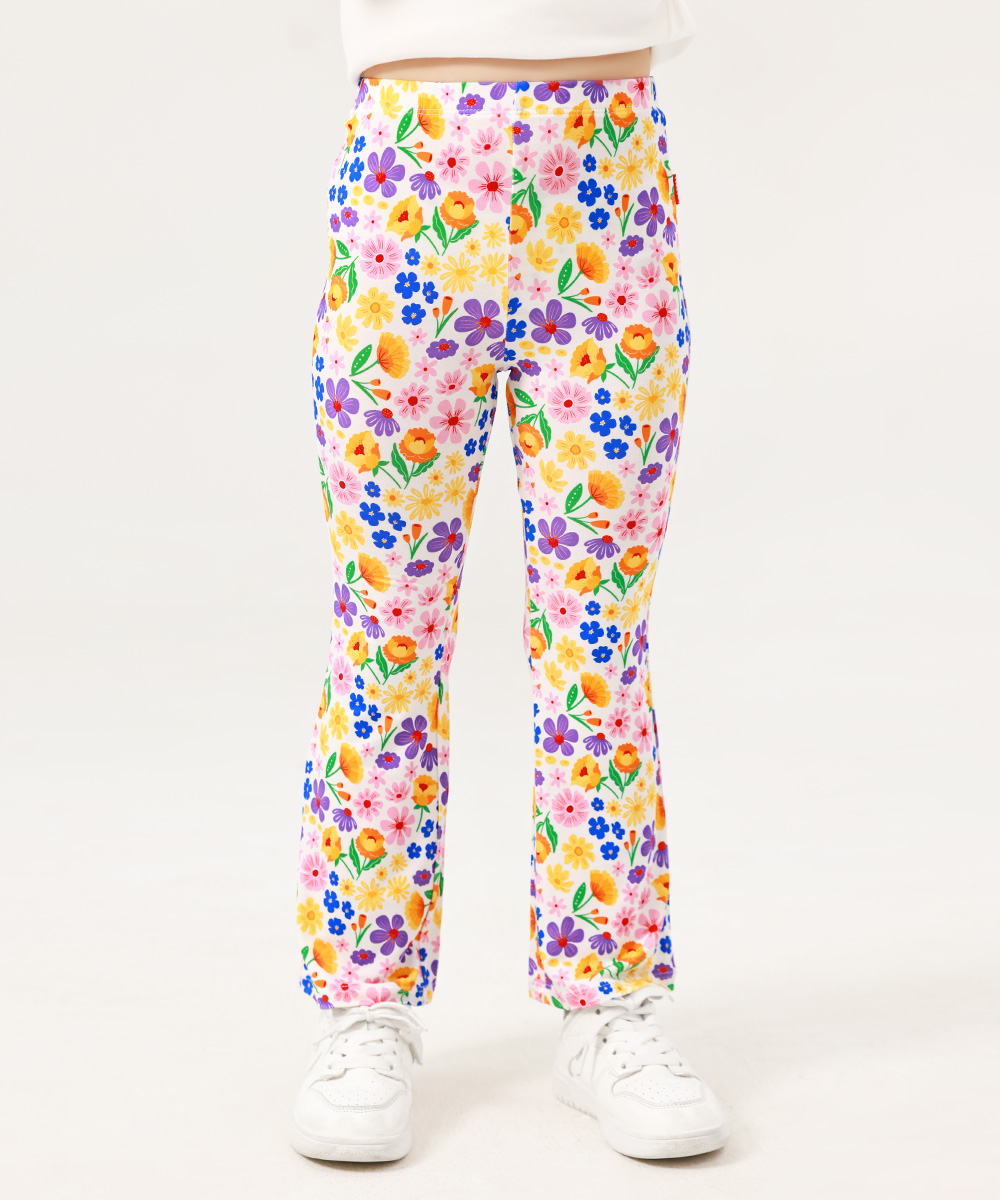 Bamboo Kids Bell- Bottom Print Pants