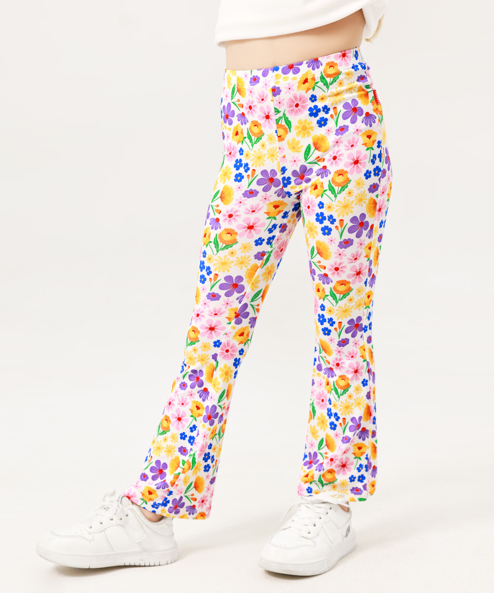 Bamboo Kids Bell- Bottom Print Pants