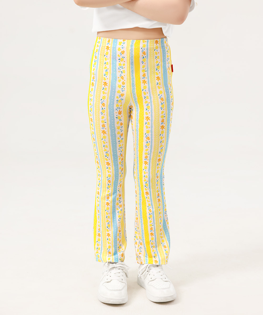 Bamboo Kids Bell- Bottom Print Pants