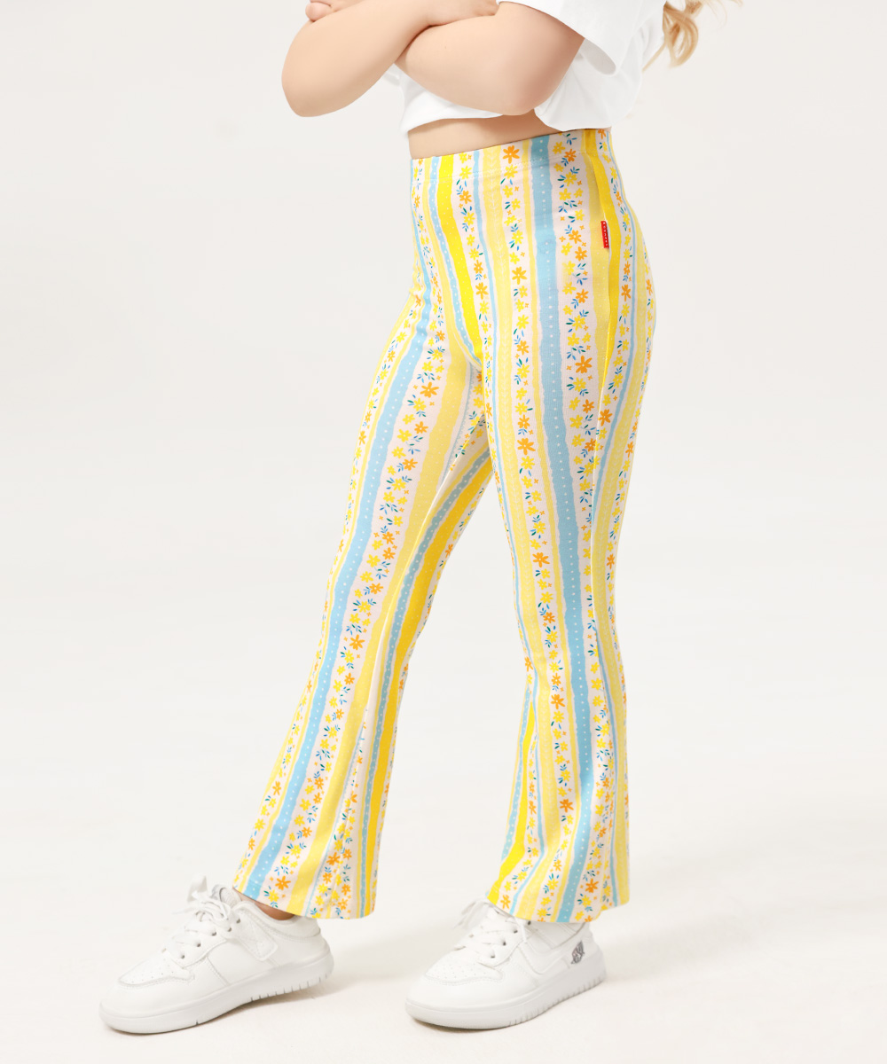 Bamboo Kids Bell- Bottom Print Pants