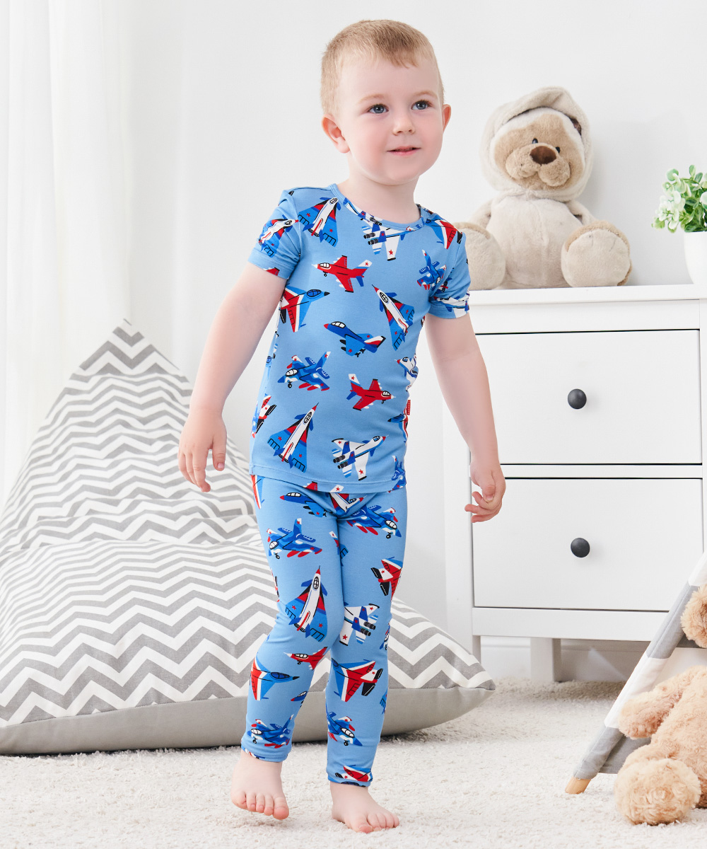 Toddler Boy Short Sleeve Bamboo Pajamas