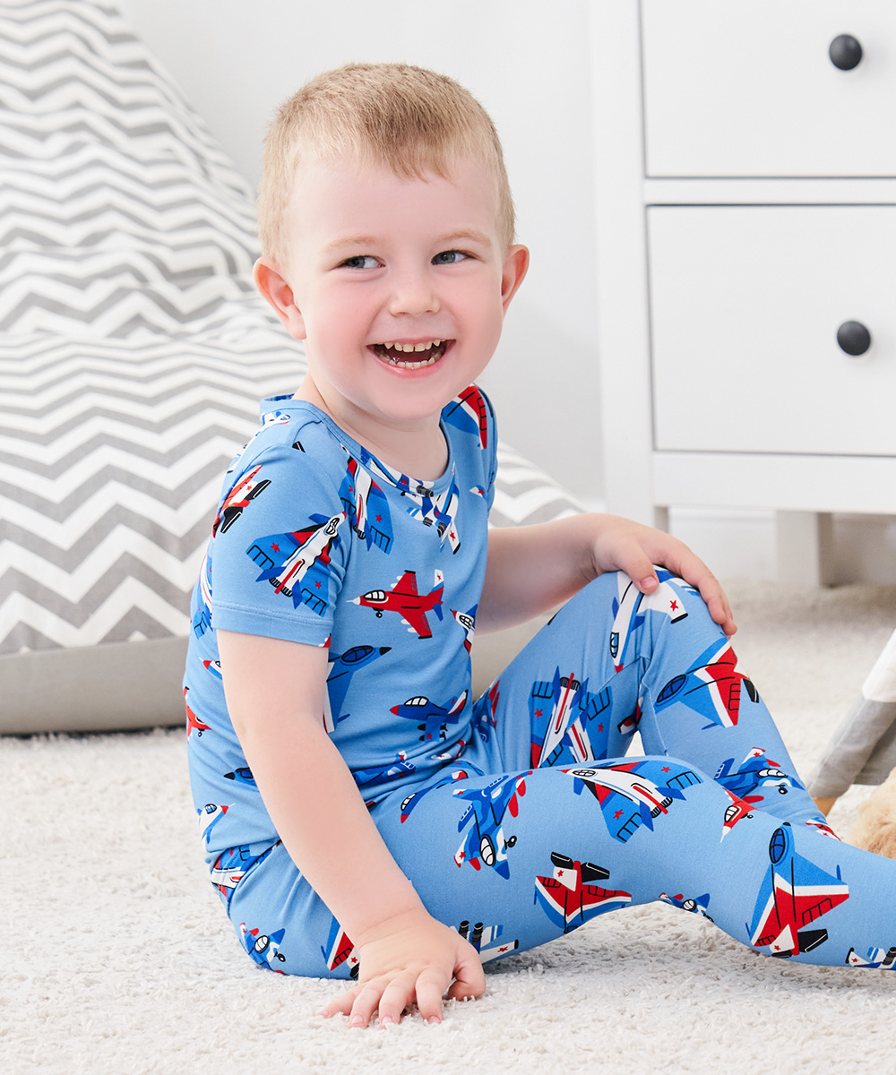 Toddler Boy Short Sleeve Bamboo Pajamas