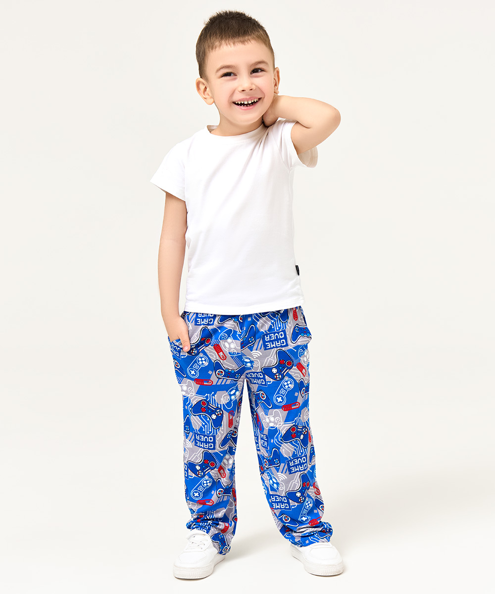 Toddler Boys Wide Leg Pajama Pants