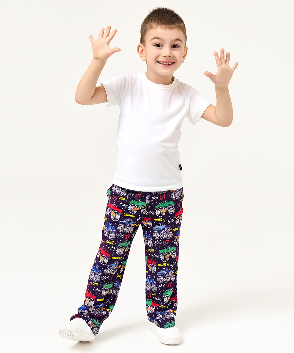Toddler Boys Wide Leg Pajama Pants