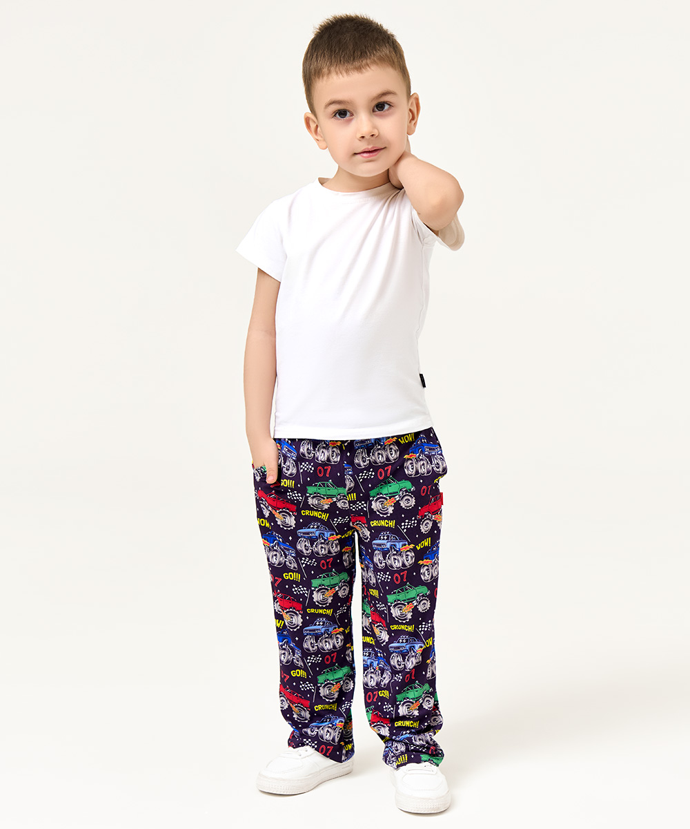 Toddler Boys Wide Leg Pajama Pants