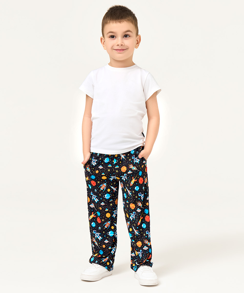 Toddler Boys Wide Leg Pajama Pants