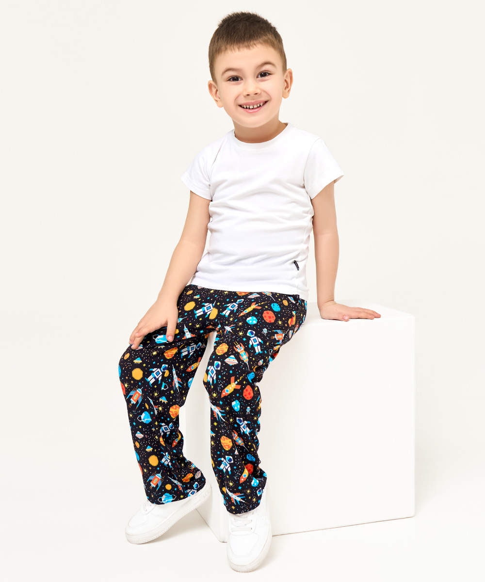 Toddler Boys Wide Leg Pajama Pants