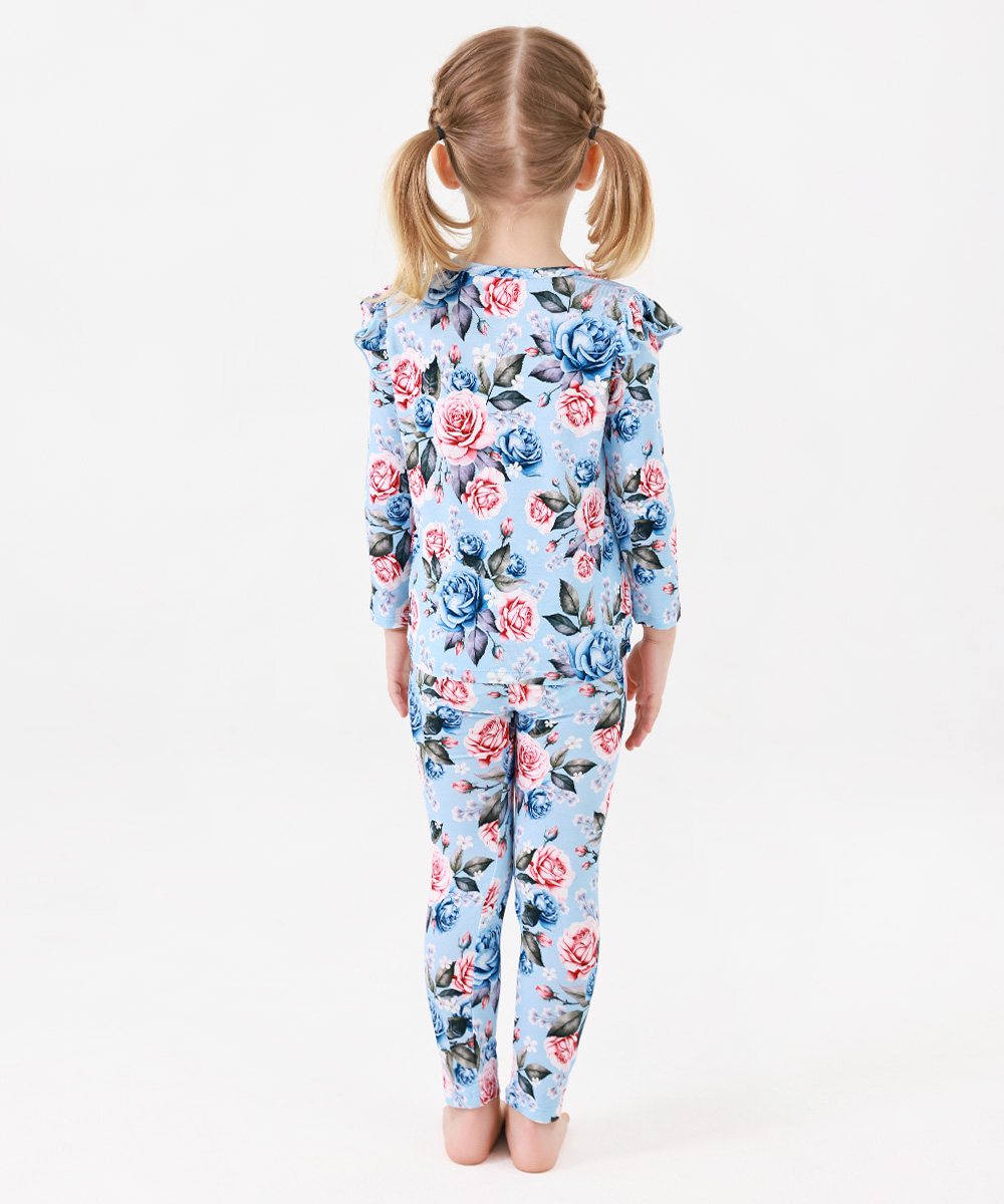 Toddler Girl Pajamas Ruffled Long Sleeve Pajamas