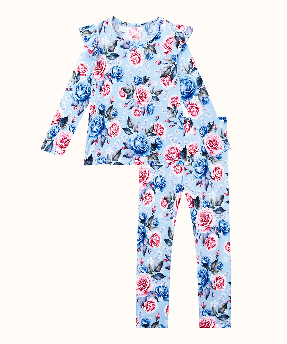 Toddler Girl Pajamas Ruffled Long Sleeve Pajamas