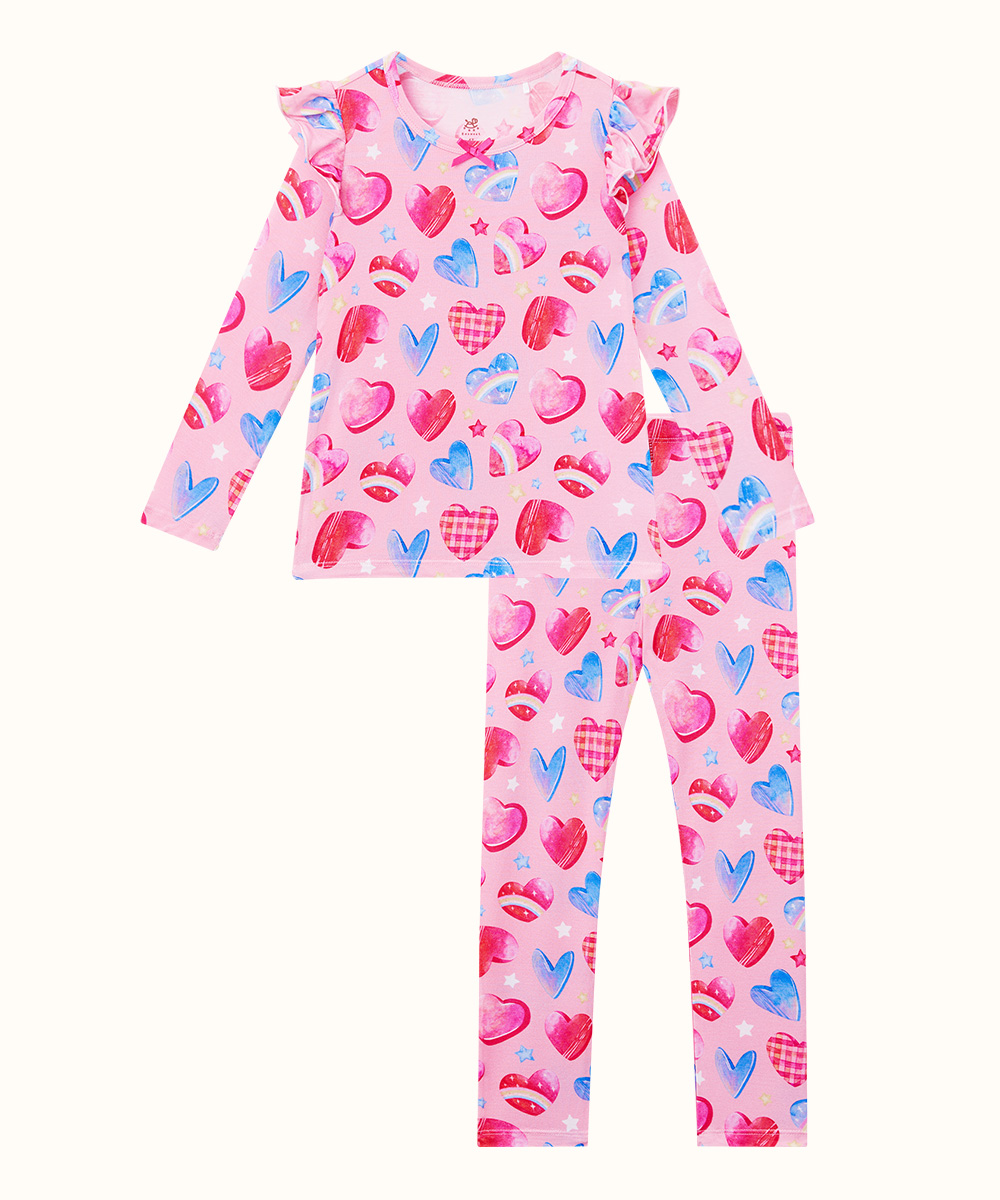Toddler Girl Pajamas Ruffled Long Sleeve Pajamas