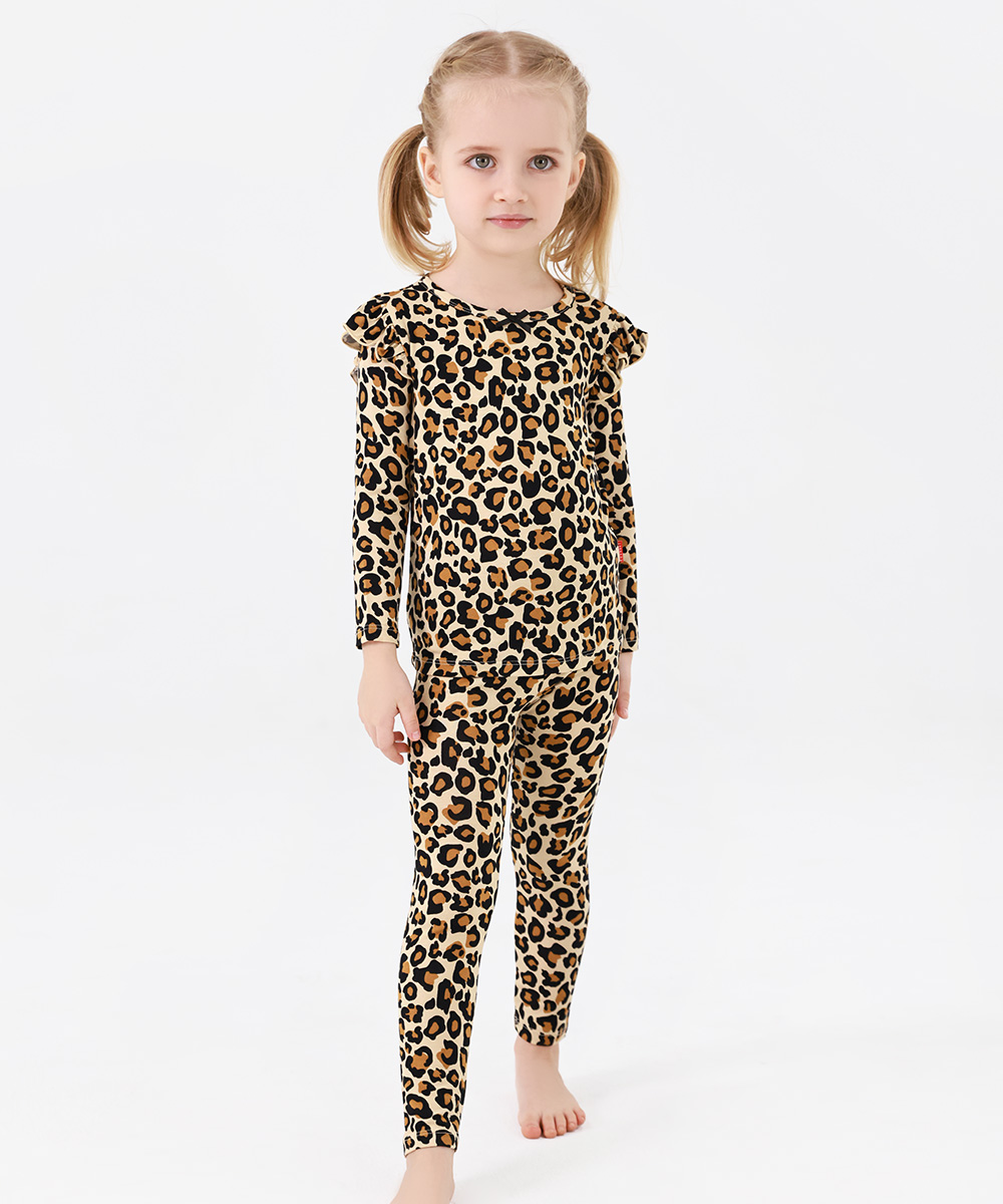 Toddler Girl Pajamas Ruffled Long Sleeve Pajamas