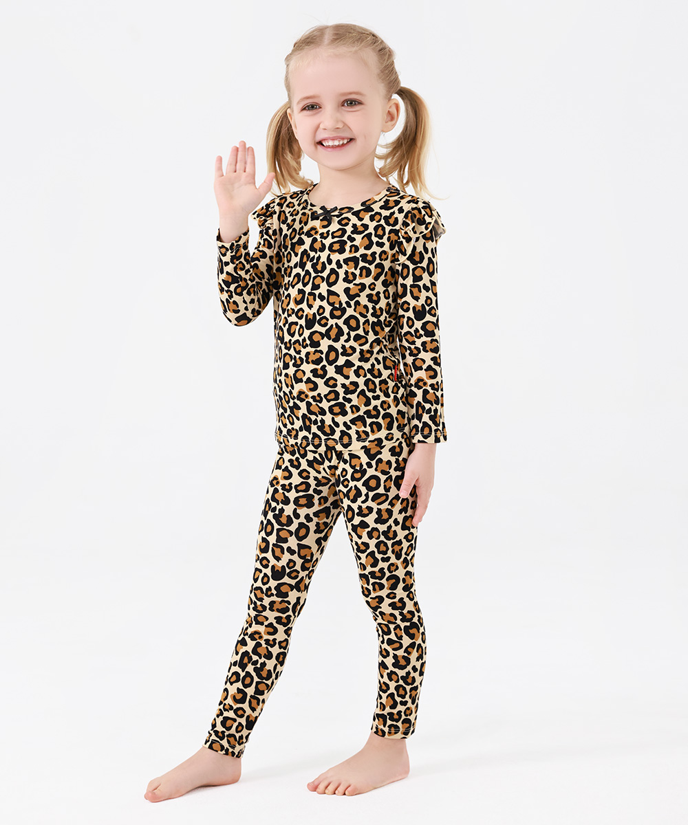 Toddler Girl Pajamas Ruffled Long Sleeve Pajamas